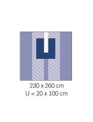 evercare® Adhesive split sheet 230 x 260 cm, split 20 x 100 cm