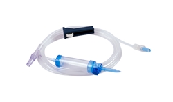 evercare® inLine Gravity set, Vented, FilterStop, Needle free connector, PVC-free