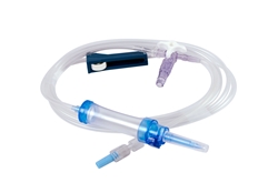 evercare® inLine Gravity set, Vented, FilterStop, 3-way stopcock , Needle free connector, PVC-free