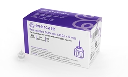 evercare® Pen needles 0.25mm (31G) X 5 mm