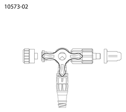 evercare® inLine 3-way stopcock, Needle free connector, PVC-free, w/o tube w 1 MicroClave clear - evercare® inLine - 1