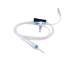 evercare® inLine Gravity set, Vented, Back check valve, 3-way stopcock, Needle free connector, PVC-free