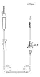 evercare® inLine Gravity set, Vented, Back check valve, 3-way stopcock, Needle free connector, PVC-free, 195cm 3-w Clave - evercare® inLine - 2