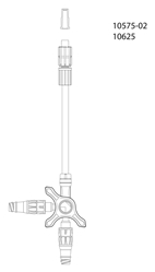 evercare® inLine 3-way stopcock, 2 Needle free connector, Extension line, PVC-free, 100cm w 2 MicroClave clear - evercare® inLine - 2