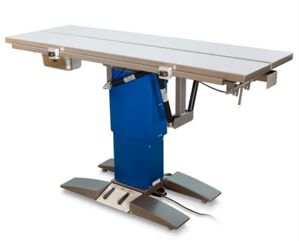 Leikkauspöytä Trend V harmaa, Rst-taso, sähkösäätö 72-102cm - 2