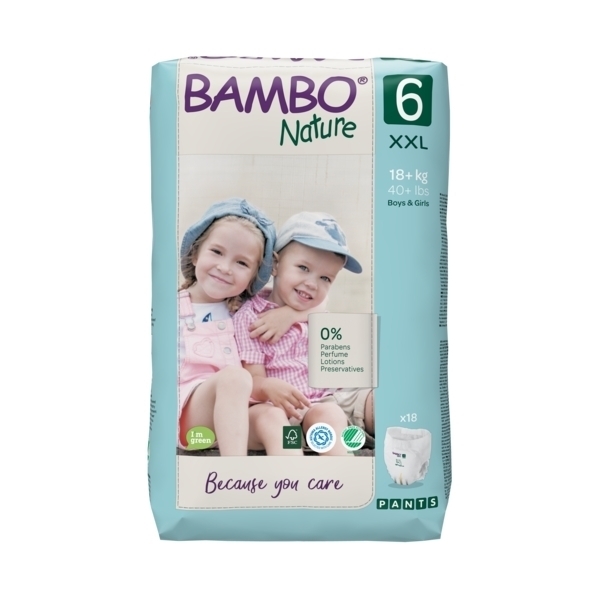 Lastenvaippa Bambo Nature S6 Pants 18+kg (5x18kpl) 90KPL, Pants 15+kg (5x18kpl) 90KPL