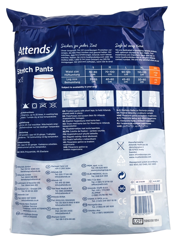 Hygieniahousut Attends Stretch, Pants lahkeella XXL 15KPL - Attends - 2