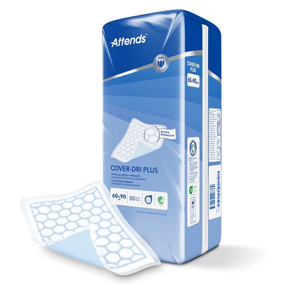 Vuodesuoja Attends Cover-Dri, Plus 60x90cm 50KPL - Attends