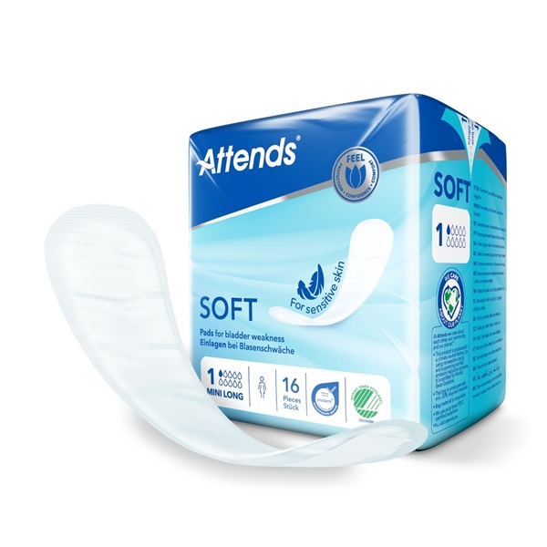 Tippasuoja Attends Soft 1, Mini Long (12x16kpl) 192KPL - Attends