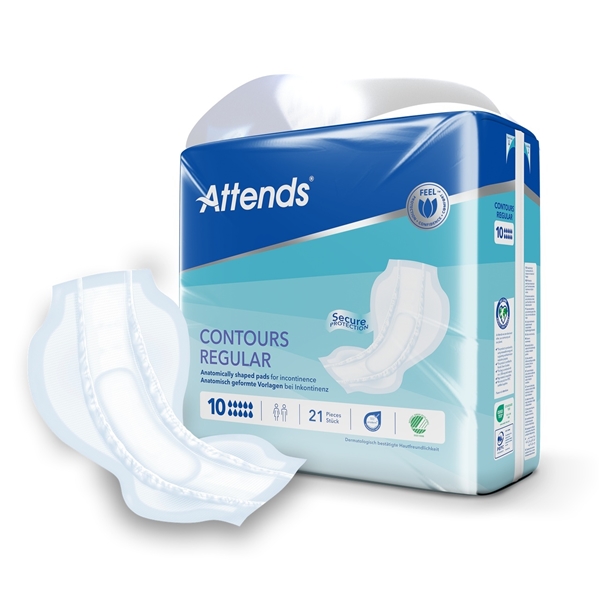 Muotosuoja Attends Contours, Regular10 (4x21kpl) 84KPL - Attends