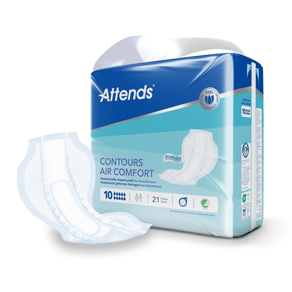 Muotosuoja Attends Contours, Air Comfort 10 (4x21kpl) 84KPL - Attends