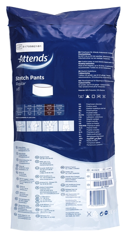 Hygieniahousut Attends Stretch, PantsRegular lahkeeton L 15KPL - Attends - 2