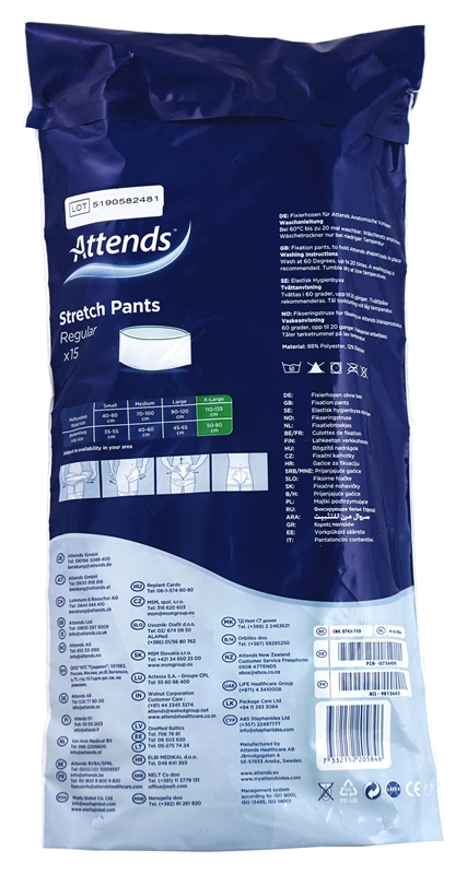 Hygieniahousut Attends Stretch, PantsRegular lahkeeton XL15KPL - Attends - 2