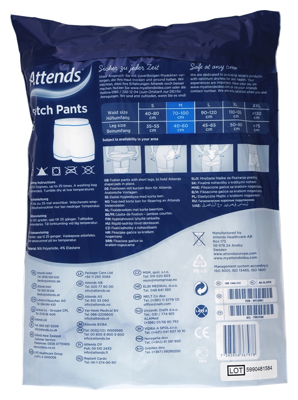 Hygieniahousut Attends Stretch 
, Pants lahkeella M 15KPL - Attends - 2