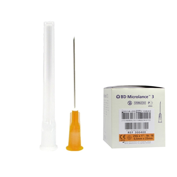 Injektioneula Microlance-3, 25G (0,5x25mm) kk orans 100KPL