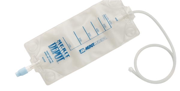 Dreenipussi 600ml, Tyhjennettävä male luer 20KPL