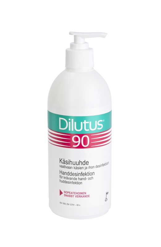 Dilutus 90 käsihuuhde 500 ml pumppupullo, pumppupullo , 500ml x 10kpl