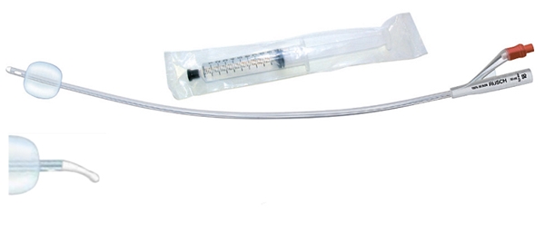 Kestokatetri 2-tie Tiemann, CH16 esit ruisku silik 5KPL - Aquaflate