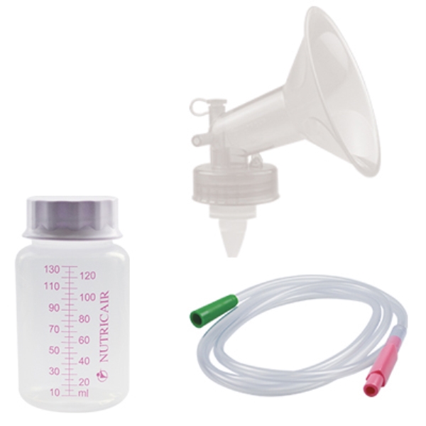 Rintasuppilosetti venttiilillä, 30mm,letku 110cm,pullo 130ml