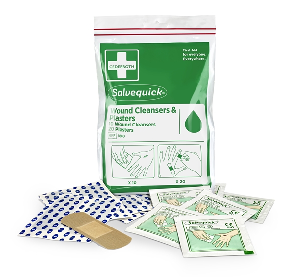 Laastari/haavapyyhepakkaus, 20xlaastari 10xpyyhe 1KPL - Salvekvick