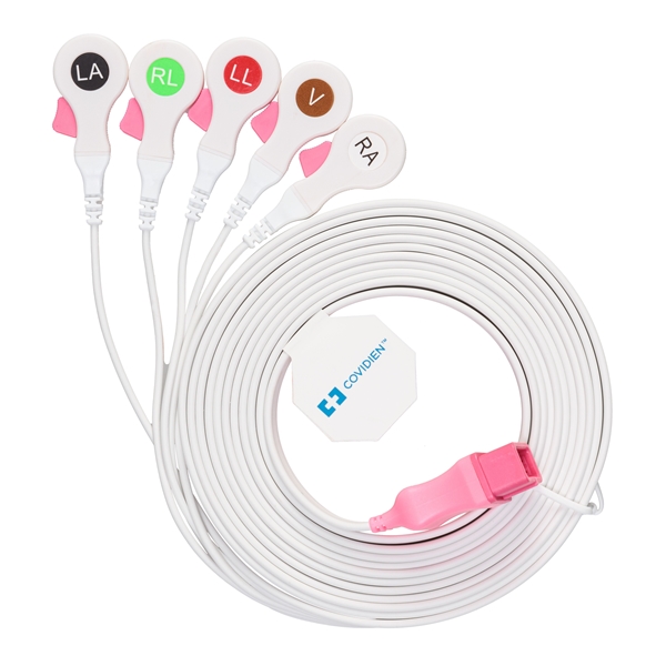 Kendall DL™ kertakäyttöinen 5-johtiminen EKG-kaapeli- ja johdinjärjestelmä, 5-johdinta,pit 3,05m,KK 10kpl - 1