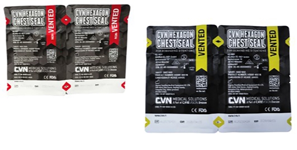 CVN Hexagon chest seal non-vented, 2-pack, 2kpl pakkaus, 160kpl - 1