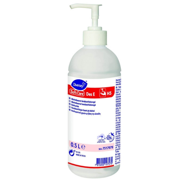 Käsidesi SOFT CARE DES E, 500ml pumppupullo 10KPL