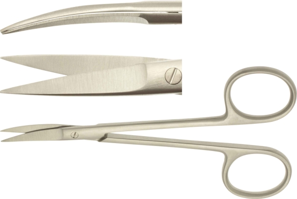 Sakset silmä käyrä terävät, Knapp, 12 cm