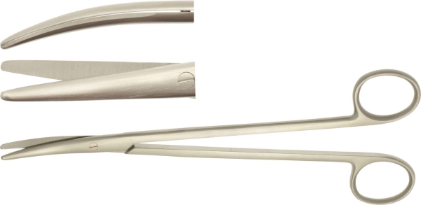 Sakset Metzenbaum kä 20cm, käyrä/tylppä