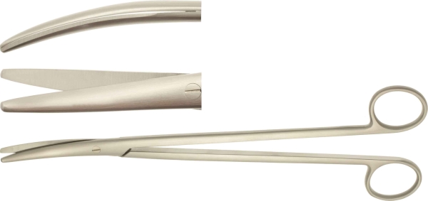 Sakset Metzenbaum kä 23cm, käyrä/tylppä