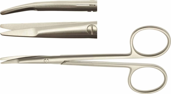 Sakset Ragnell-Kilner, prepar, 125mm, käyrä, tylppä