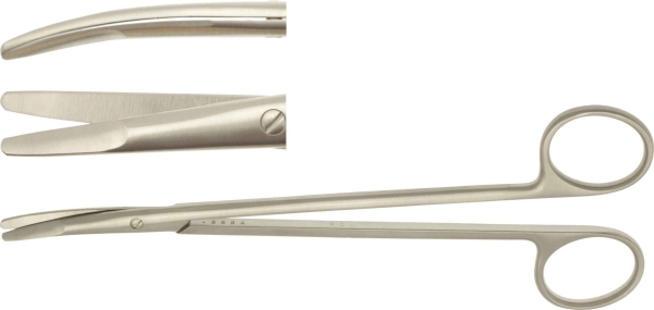 Sakset prepa Ragnell-Kilner, 18 cm, käyrät, tylppä