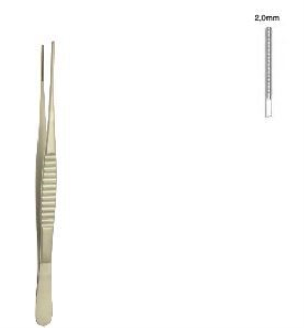 Korva-atula anat. 160 mm, suora, lev.2,0mm