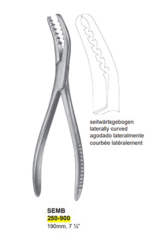 SEMB BONE HOLDER FORCEPS, 190mm, ILMAN LUKKOA, MONIKÄYTTÖINEN