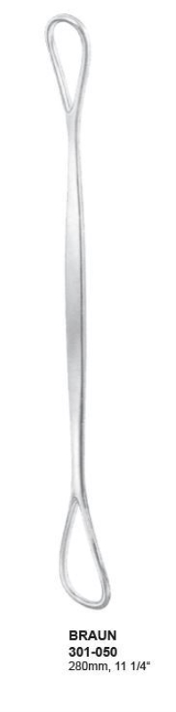 Uteruskohottaja Braun 28 cm, Kaksipäinen 24mm/28mm