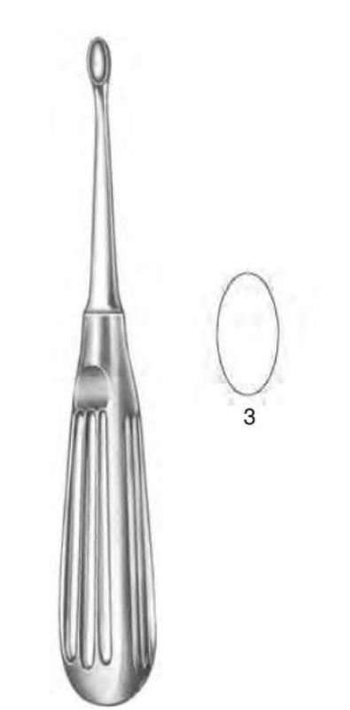 Schede oval bone curette, soikea 170mm no 3