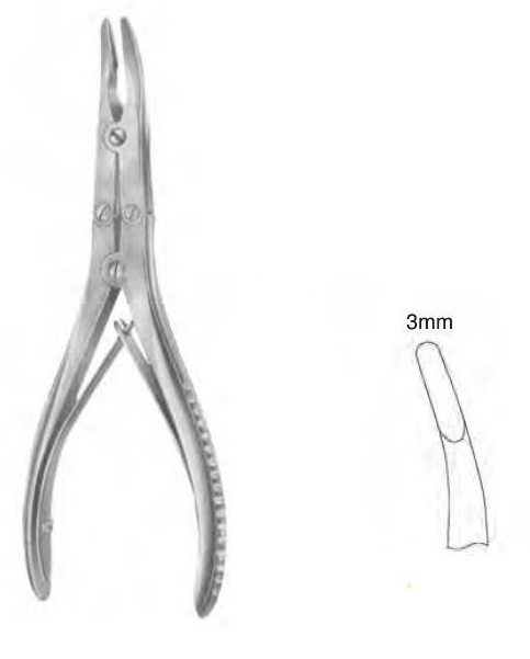 Boehler rongeur 150mm, kaareva