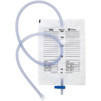 Hollister yökeräyspussi virtsa-avannesidoksiin, 2000 ml, Virtsakeräyspussi, tyhj 2l