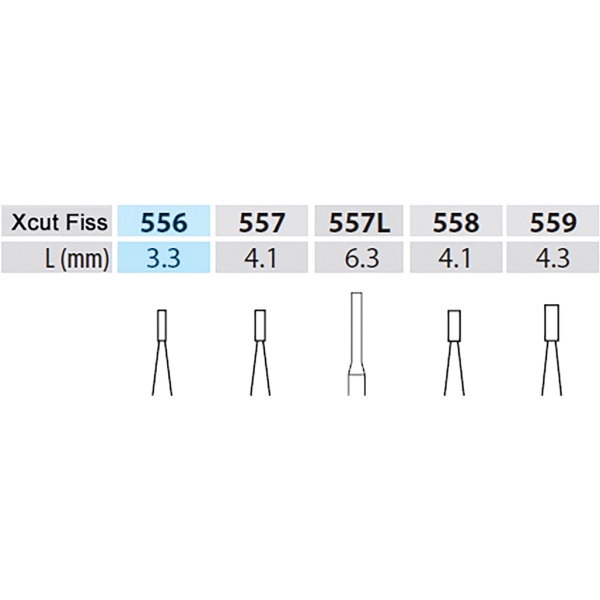 Poranterä Xcut Fissure, 556 25mm FG SURG 5kpl - 2