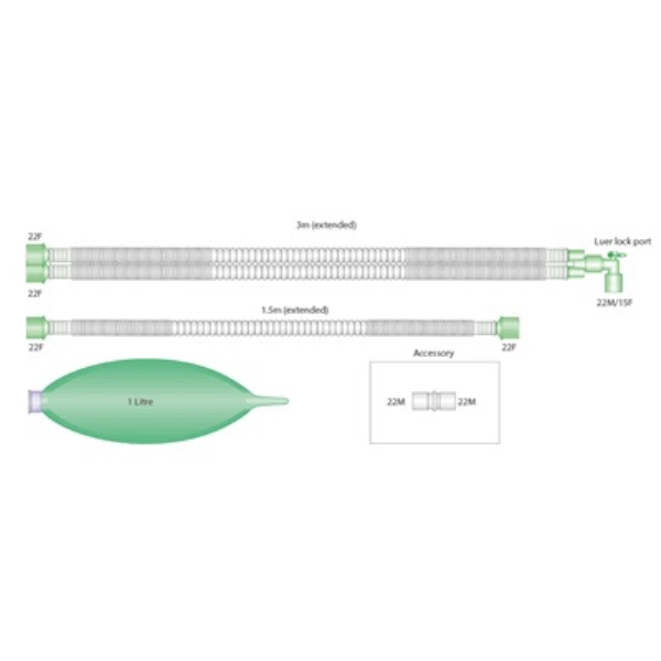 Compact II hengitysletkusto 3m, 25kpl,limb 1,5m,pussi 1l,laste