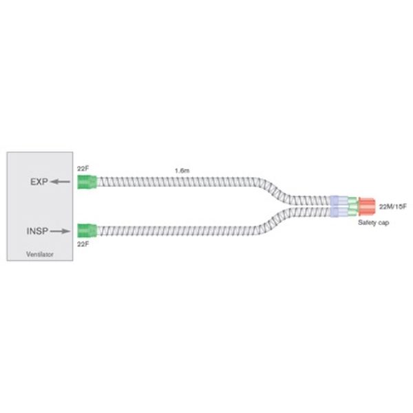 Smoothbore 15mm hengitysletkusto 1,6m, 15mm, 22mm yhdistäjä 12KPL