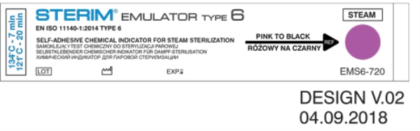 Höyryindikaattori tyyppi 6, Emul 7min ja 20 min 250KPL