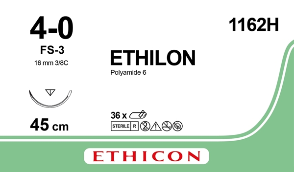 ETHILON 4-0 1xFS-3,  45cm musta monofil. 36KPL