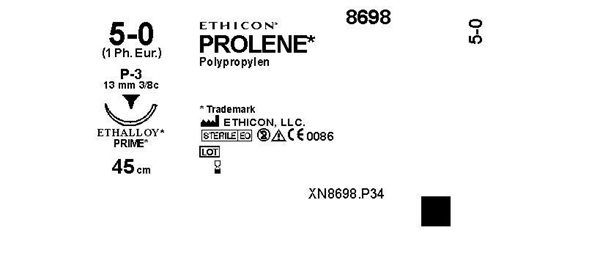 Ommelaine Prolene 5-0 P-3, 45 cm sininen sulamaton 36KPL