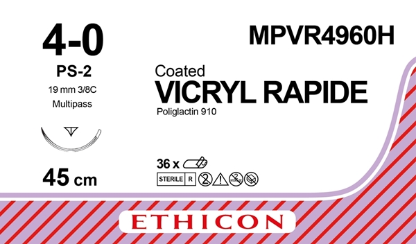 Ommelaine Vicryl Rapide 4-0, PS-2 45 cm 36KPL