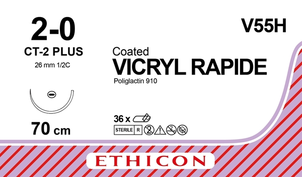 Ommelaine VicrylRapid 2-0 CT-2, 36KPL pyöreä neula sulava