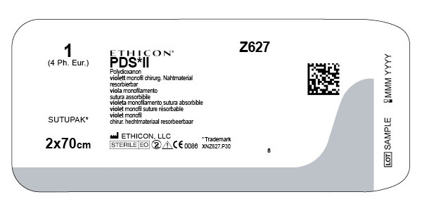 Ommelaine PDS II 1, 2x70cm violetti sulava 36KPL