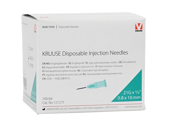 KRUUSE injektioneula, 0.8x10mm 21Gx3/8 vihreä 100kpl - 3