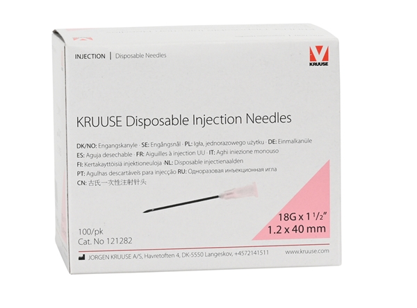 KRUUSE injektioneula, 1.2x40mm 18Gx1½ vpun 100kpl - 3