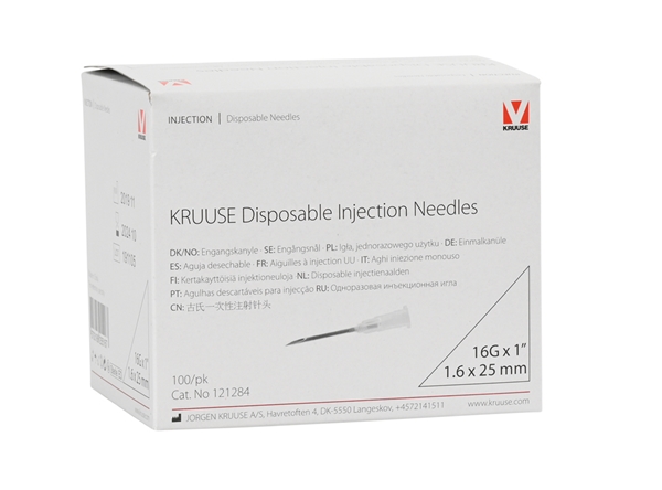KRUUSE injektioneula, 1.6x25mm 16Gx1 valk 100kpl - 3